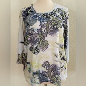 Chico's Zenergy Multicolor Paisley Blouse size 18 (Chico’s size 4)